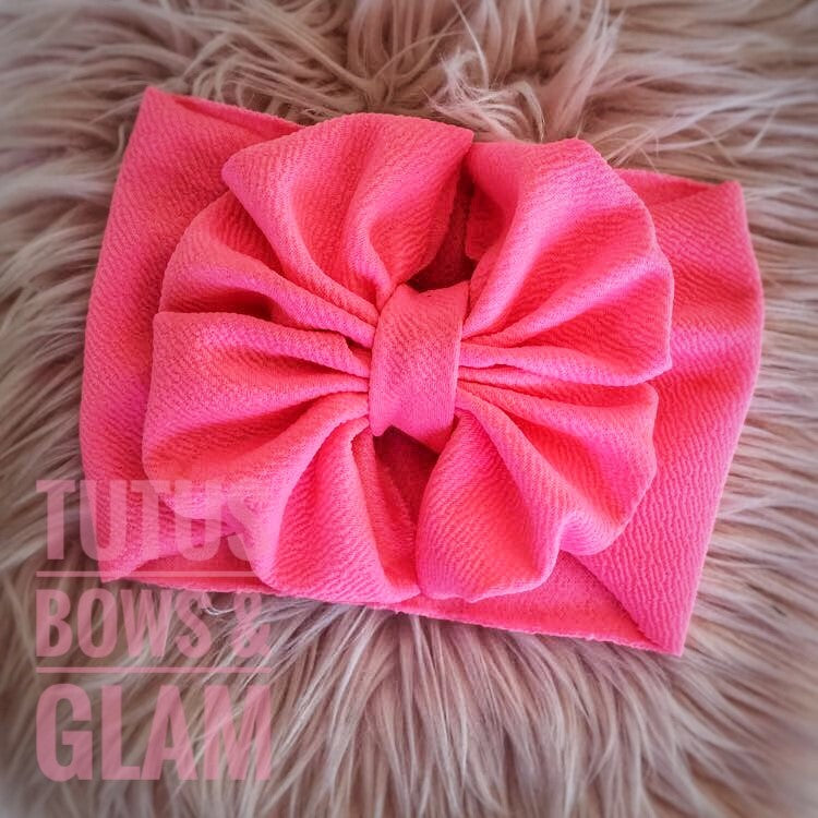 NEON PINK TEXTURED BOW