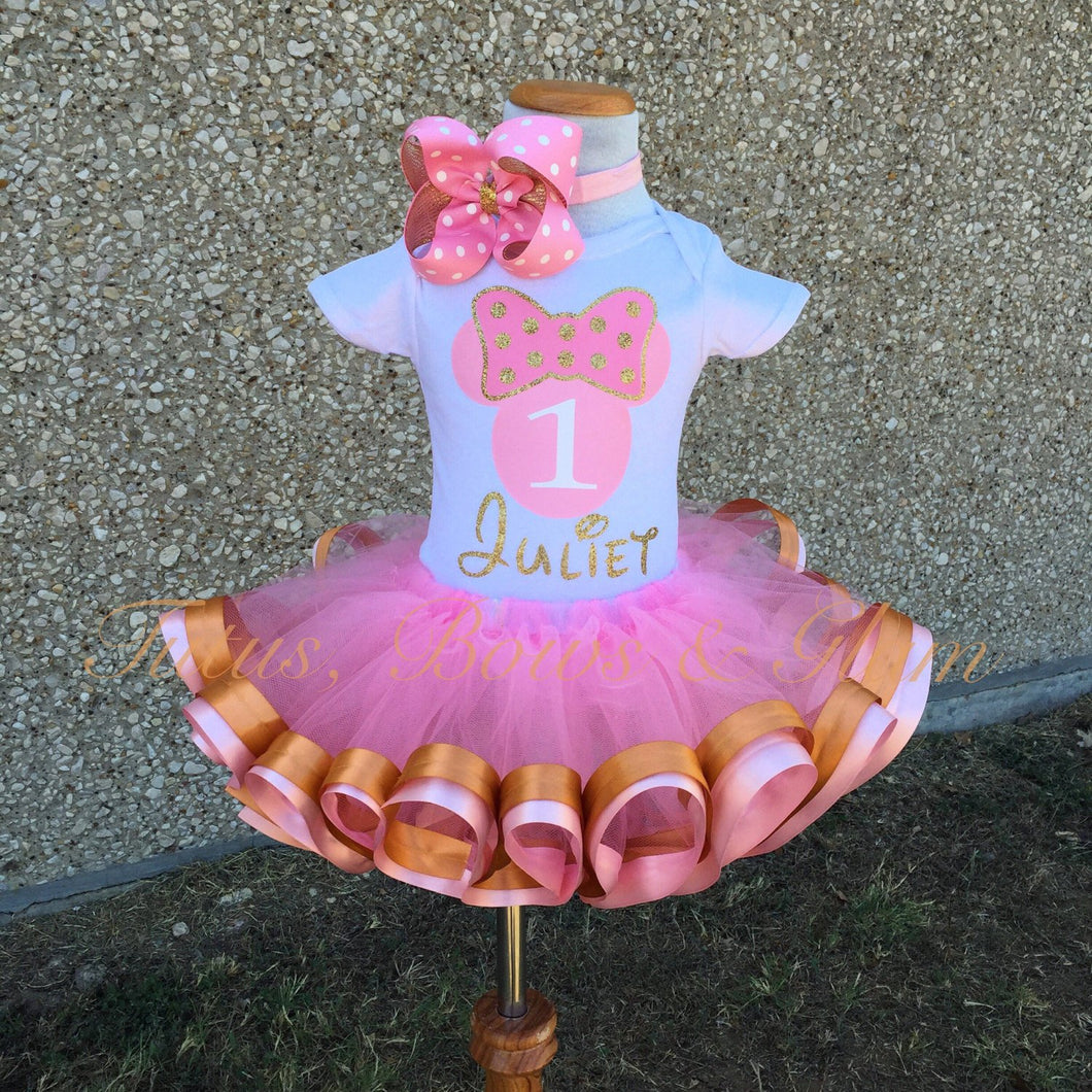 Tutu Outfit Minnie Mouse Tutu Pink And Gold Pink And Gold Personalized Minnie Mouse 1st Birthday Tutu Outfit Minnie Mouse Tutu Pink And Gold Pink And Gold Personalized Minnie Mouse 1st Birthday