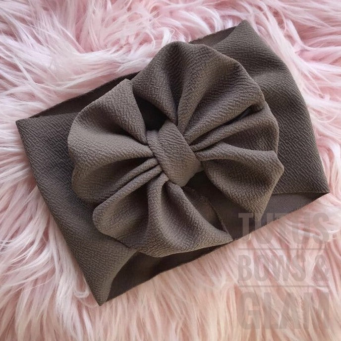 TOFFEE BROWN TEXTURED BOW