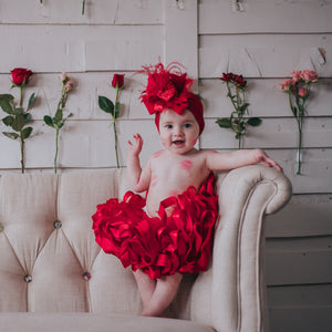 Red Ribbon Trimmed Tutu with headband