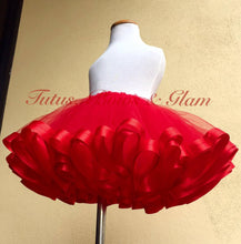 Load image into Gallery viewer, Red Ribbon Trimmed Tutu with headband