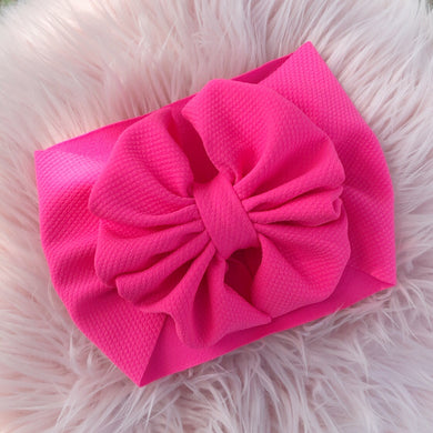 Shocking Pink Textured Bow