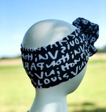 Load image into Gallery viewer, Black Graffiti Bow Headband