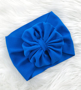 Shocking Blue Textured Bow Headband