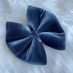 Blue Slate Single Puffy Bow