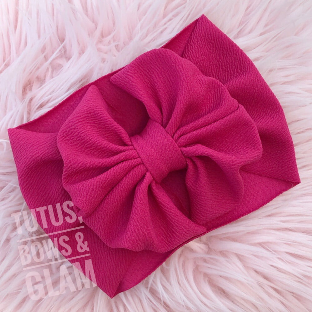 HOT PINK TEXTURED BOW