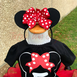 Red/Black Minnie Mouse Ribbon Trimmed Tutu Set