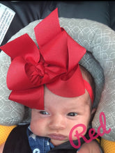 Load image into Gallery viewer, Double Stacked Bow on Headband 0-6 months
