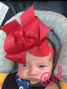 Double Stacked Bow on Headband 0-6 months